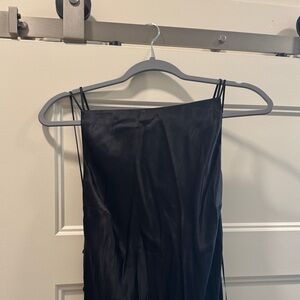 Elegant Black Satin Dress